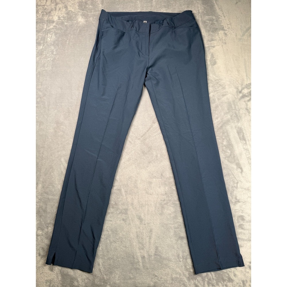 Adidas Primegreen Golf Pants Womens 12 Navy Blue Twill Straight Leg GL6689